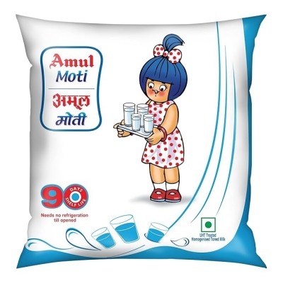 Amul Moti Homogenized Toned Milk, 450 Ml